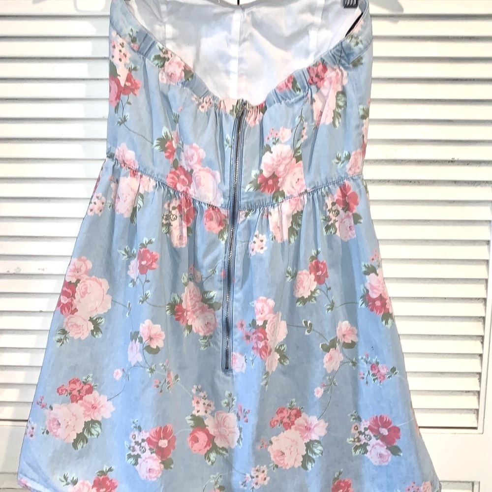 Vintage Floral Strapless Dress medium - Picture 4 of 8